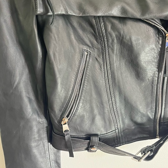 Zara Black (%100 GENUINE LEATHER) Biker Jacket - Picture 6 of 9